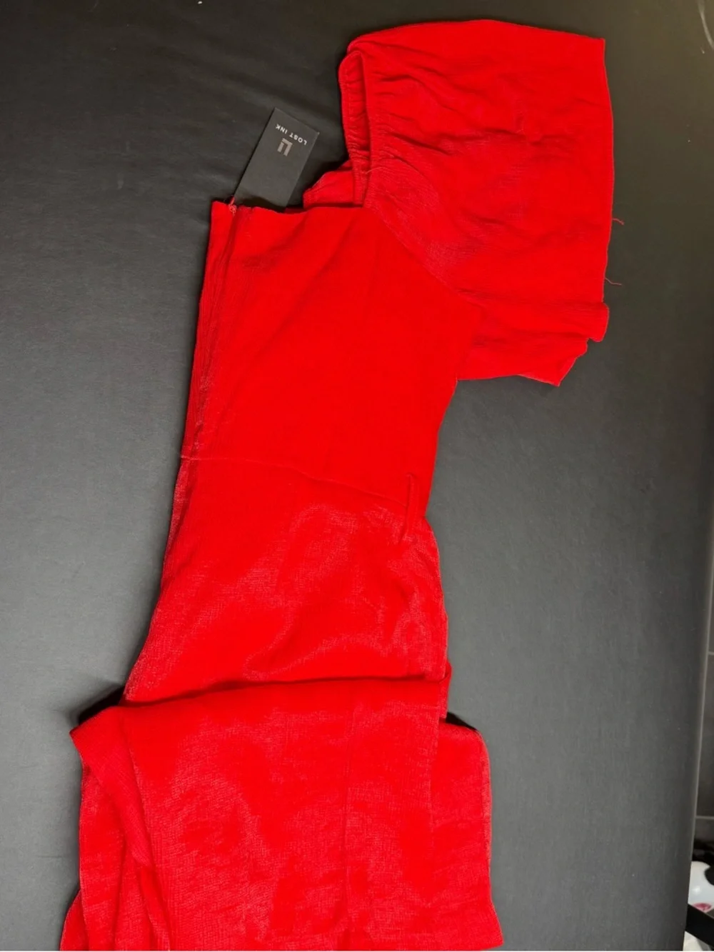 NWT Red Puff-Sleeve Jumpsuit - Picture 6 of 6